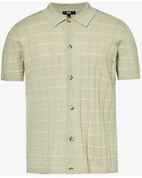 PAIGE - Mendez Checked Cotton And Linen-blend Polo Shirt - Lyst