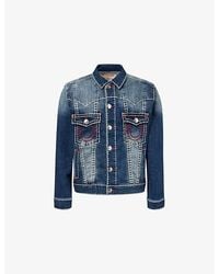 TRUE RELIGION - Oversized Embroidered Denim Jacket - Lyst