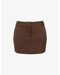House Of Cb - Adelise Faux-Suede Mini Skirt - Lyst
