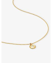 Monica Vinader - Birthstone 18ct -plated Vermeil Sterling-silver And Moonstone Pendant Necklace - Lyst