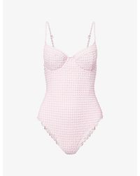 Jonathan Simkhai - Suni Check-Print Swimsuit - Lyst