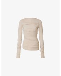 Soeur - Gaia Gathered-Detail Cotton-Blend Top - Lyst