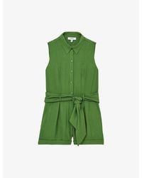 Reiss Pia Skort Playsuit in Brown | Lyst
