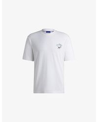 HUGO - Graphic-Print Cotton-Jersey T-Shirt - Lyst