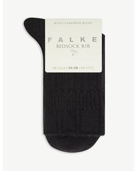 FALKE - Bedsock Ribbed Knitted Wool-blend Socks - Lyst