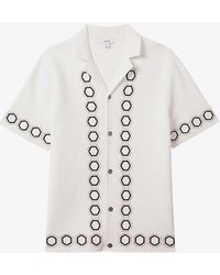 Reiss - Decoy Geometric-weave Knitted Shirt X - Lyst