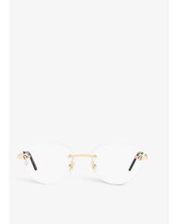 Cartier - Ct0028o Oval-frame Metal Glasses - Lyst