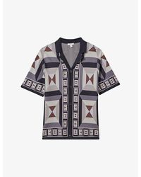 Reiss - Beresford Graphic-pattern Knitted Shirt - Lyst