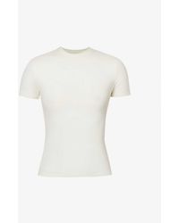 ADANOLA - Round-neck Slim-fit Stretch-cotton T-shirt - Lyst