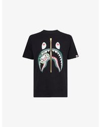A Bathing Ape - Camo Camo Milo Shark Graphic-Print Cotton T-Shirt - Lyst
