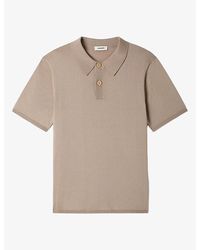 Sandro - Slightly-Shiny Stretch-Woven Polo-Shirt - Lyst