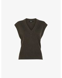 Whistles - Sleeveless V-Neck Wool Tank - Lyst