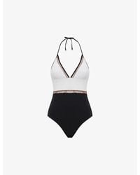 Reiss - Ray Colourblock Stretch-jersey Swimsuit - Lyst