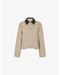 Whistles - Casual Contrast-Collar Cotton Jacket - Lyst