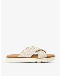 Dune - Lexey Cross-over Woven-strap Leather Sandals - Lyst