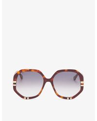 Chloé - Ch0105s Hexagonal-frame Acetate Sunglasses - Lyst