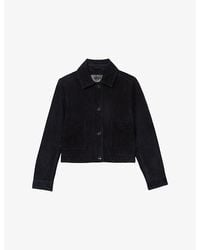 Reiss - Sonny Patch-Pocket Suede Trucker Jacket - Lyst