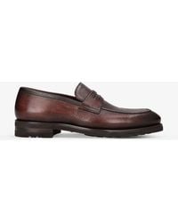 Magnanni - Pebbled-texture Leather Loafers - Lyst