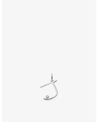 Monica Vinader - Initial J Solitaire Lab-Grown Diamond And Sterling Pendant Charm - Lyst