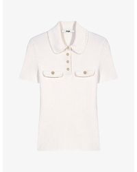 Maje - Flap-Pocket Slim-Fit Knitted Polo Shirt - Lyst