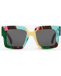 Gucci - Gc002054 gg1307s Rectangle-frame Tortoiseshell Acetate Sunglasses - Lyst