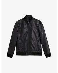 Ted Baker - Dwite High-neck Leather Jacket - Lyst