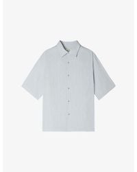 Sandro - Pleated Shark-Collar Woven Shirt - Lyst