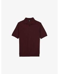 Reiss - Duchie Open-Collar Merino-Wool Polo - Lyst