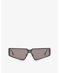 Balenciaga - Bb0192s Rectangular-frame Metal Sunglasses - Lyst