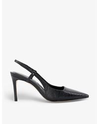 Dune - Closer Snake-embossed Heeled Leather Court Shoes - Lyst