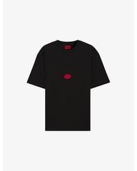 HUGO - Branded-Stamp Short-Sleeved Cotton-Jersey T-Shirt - Lyst