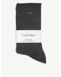 Calvin Klein - Logo-print Cotton-blend Socks Pack Of Two - Lyst
