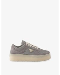 Prada - Downtown Bold Re-Nylon And Suede Trainers - Lyst