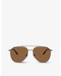 Dolce & Gabbana - Dg2296 Pilot-frame Steel Sunglasses - Lyst