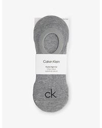 Calvin Klein - High-Cut Stretch-Cotton No-Show Socks - Lyst