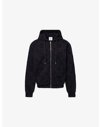 CASABLANCA - Monogram Zip-Up Cotton Hoody - Lyst