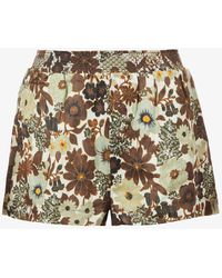 Sir Womens Shorts Sir The Label Constantine Floral Ramie Shorts in Natural The Label Shorts 