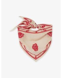 Claudie Pierlot - Floral-Embroidered Knitted Cotton Bandana - Lyst