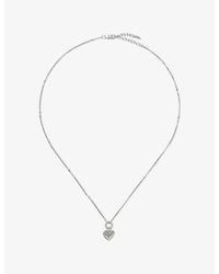 Missoma - Mini Ridge Heart Charm Plated Sterling- Pendant Necklace - Lyst
