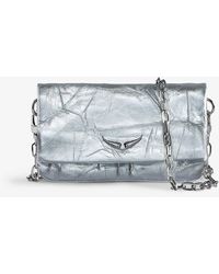 Zadig & Voltaire - Rock Branded-charm Nano Leather Clutch Bag - Lyst
