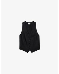 Zadig & Voltaire - Emaux V-Neck Button-Up Satin Top - Lyst