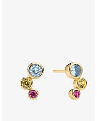 Sif Jakobs - Sardinien Tre 18Ct-Plated Sterling And Cubic Zirconia Stud Earrings - Lyst