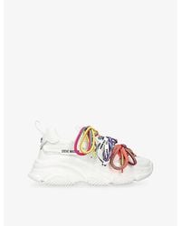 Steve Madden - Pryce Faux-Leather And Mesh Trainers - Lyst