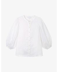 The White Company - The Company Relaxed-fit Puff-sleeve Linen Shirt - Lyst