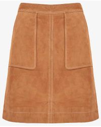 Ro&zo - Contrast-stitch High-rise Suede Mini Skirt - Lyst