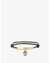 BVLGARI - Serpenti Forever-Plated Brass, Agate, Enamel And Cord Bracelet - Lyst