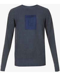 Fendi Ribbed Cotton And Cashmere-blend Sweater - Multicolor