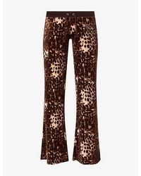 Juicy Couture - Embroidered-Logo Leopard-Print Velour Jogging Bottoms - Lyst