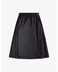 DIESEL - O-Mori Logo-Plaque Stretch-Nylon Midi Skirt - Lyst
