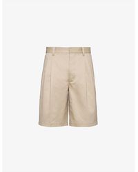 Prada - Bermuda Brand-plaque Cotton Shorts - Lyst